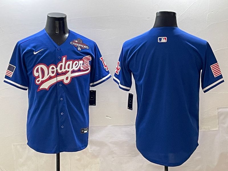 Men Los Angeles Dodgers Blank Blue Second generation Joint Name Nike 2025 MLB Jersey style 4